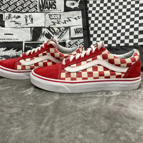 🛹VANS🛹 HP! RED CHECKERBOARD AND SUEDE SNEAKERS - Picture 4 of 7
